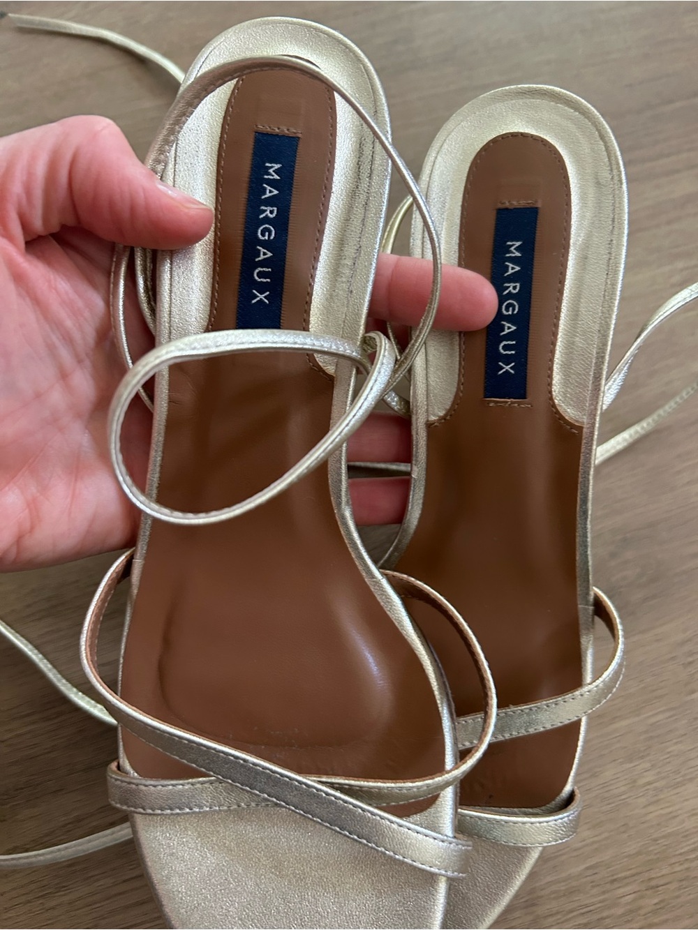 Margaux Metallic Block Heel Sandals - Picture 6 of 7